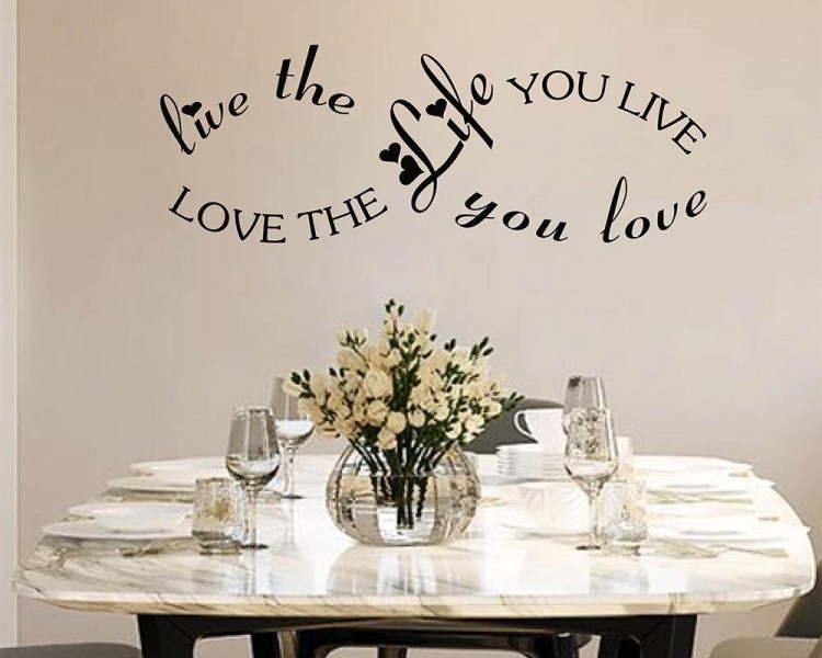 thumbnail image 2 of Love The Life You Live Infinity Circle Wall Quote Sticker – Vinyl Decal, Removable 2 of 5