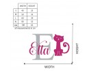 Kitty with Girls Name Decal