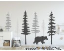 Pine Tree Wall Decals With Bear