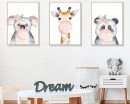 Cute Animals Blowing Bubble Frame Wall Stickers