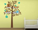 Tall Tree with Birds Leaves Shelf Tree Vinyl Decals Nursery Stickers