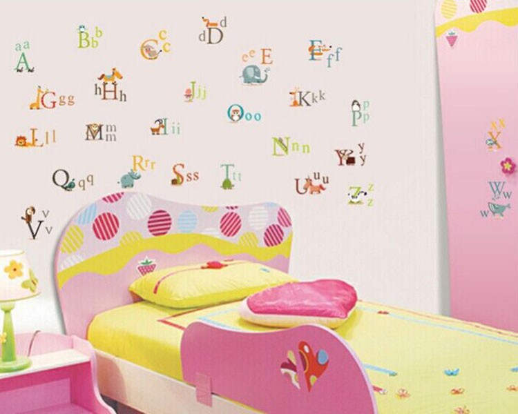 Alphabet Letters in Animals Vinyl Wall Decals Nursery Sticker