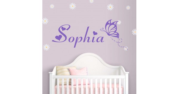 Personalized Name with Butterfly - Monogram Wall Decal