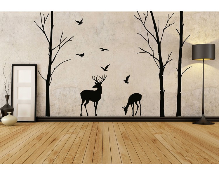 Forest Deer Tree Wall Decals