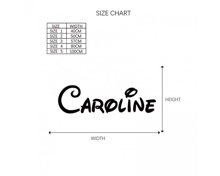 Disney Font Inspired Custom Personalized Name Wall Decal