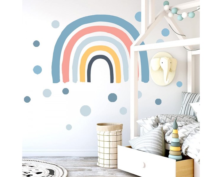 Boho Rainbow and polka dot Spot Wall Stickers