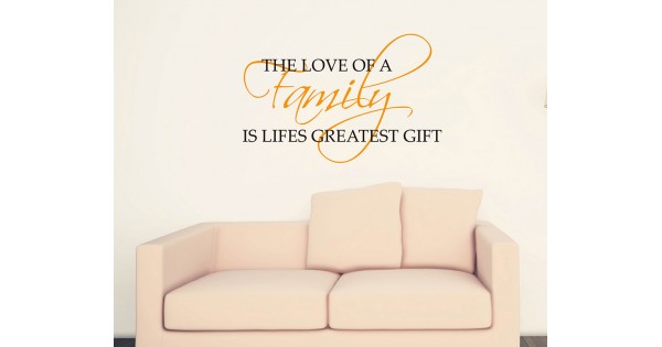 The Love of a Family Quotes Wall Decal Family Vinyl Art Stickers