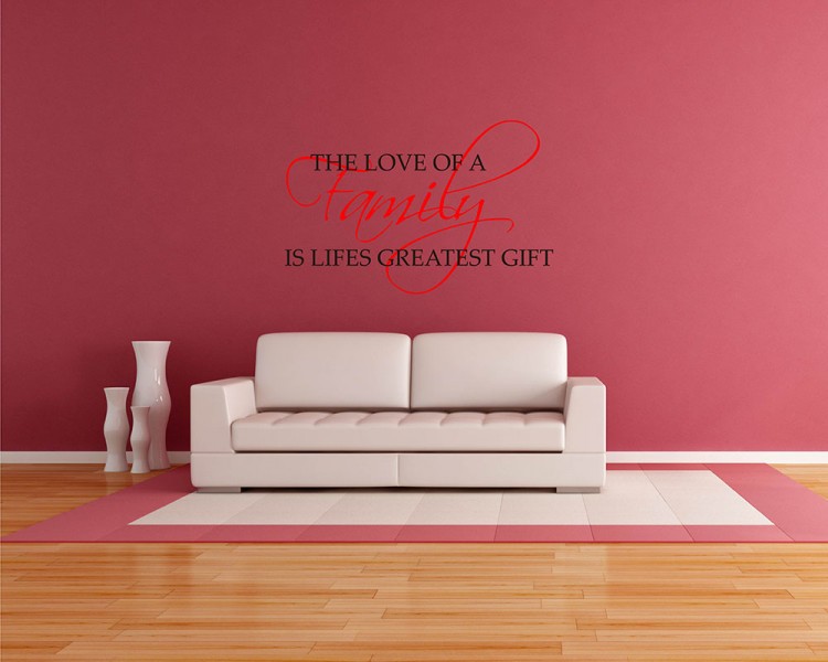 The Love of a Family Quotes Wall Decal Family Vinyl Art Stickers
