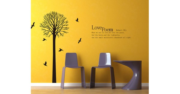Tree with Love Quotes Wall Decal Vinyl Tree Art Stickers